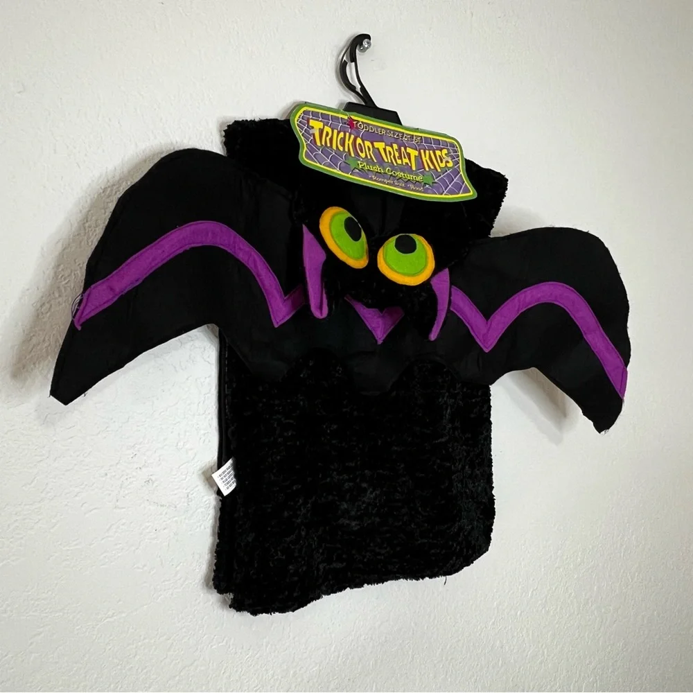 NEW VTG Dan Dee Toddler Size 2T - 5T Crushed Velvet‎ Felt Bat Halloween Costume
